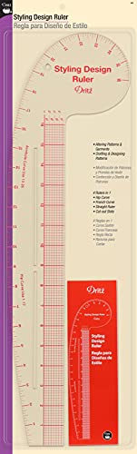 Dritz Styling Design Ruler Rulers & Accessories, Clear, 1Pack - Styling Design Ruler