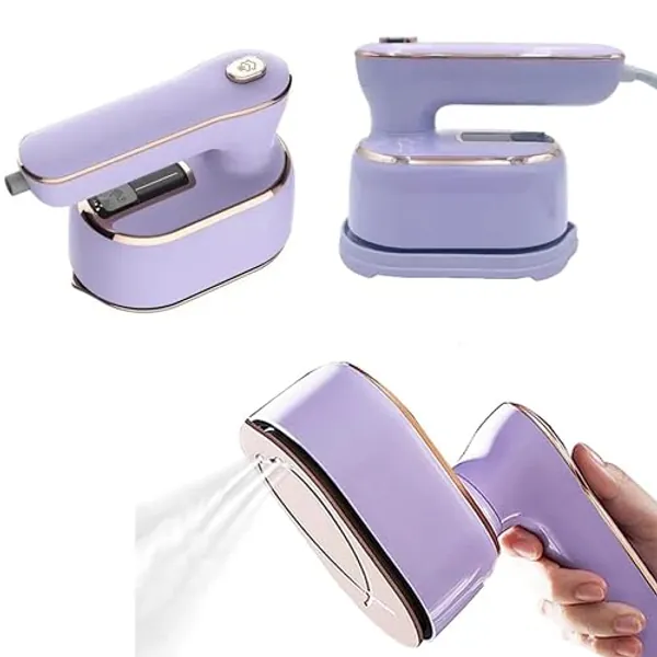 REBOLLITA Travel Steamer Iron for Clothes, 1000W handheld size Portable Steamer Support Dry and Wet Ironing 180° small hand garment electric steam ironing machine for dress shirt travel