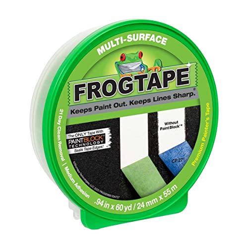 FROGTAPE Multi-Surface Painter's Tape with PAINTBLOCK, Medium Adhesion, 0.94" Wide x 60 Yards Long, Green (1358463) - 180 Foot (Pack of 1) - Tape