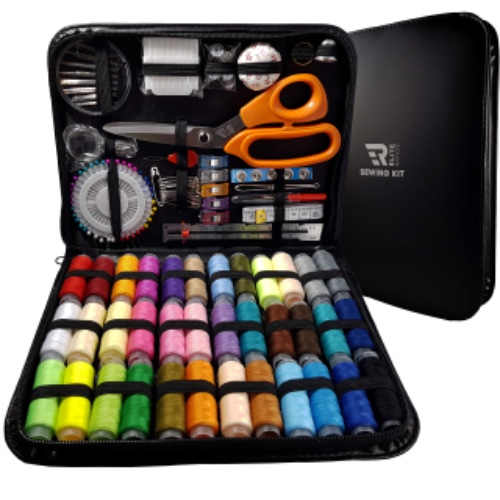 Elite Range Professional Sewing Kit XXL Portable Sewing Accessories Bag Includes Tailor Scissors, 36 Threads, 30 Needles and Many More Supplies for Travel, Home, Beginners, Emergency, Adults and Kids