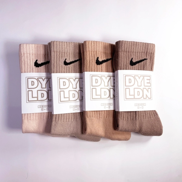 Neutral Nike Socks/Tie Dye/Block Colour/Natural/Earth/Brown/Nude Tones/Adults/1 Pair/Tie Dyed/One Colour/Full Colour/Cotton/Winter