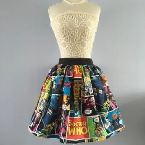 Dr Who Comic Strip Skater Skirt
