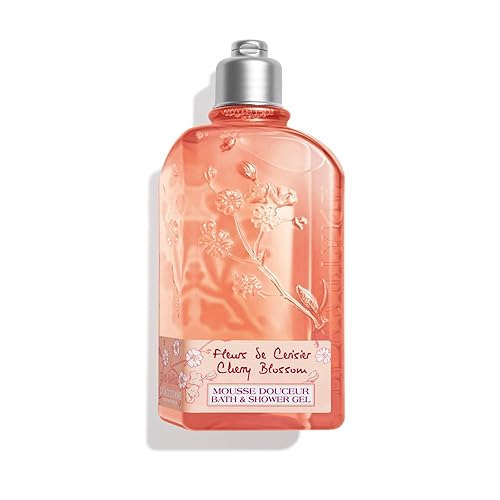 L'OCCITANE Cherry Blossom Bath & Shower Gel 250ml | Delicate, Floral & Fresh Scent | Luxury Body Cleanser for All Skin Types