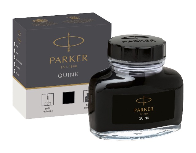Parker Super Quink Permanent Ink for Parker Pens, 1.9 oz. Bottle, Black (1950375) - 
