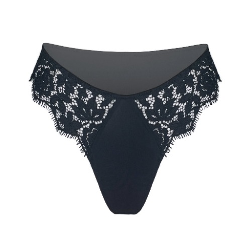 Frisson Hi Leg Panty Black - S / Black