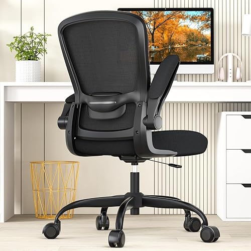 Office Chair, Ergonomic Desk Chair with Adjustable Lumbar Support & Seat Height