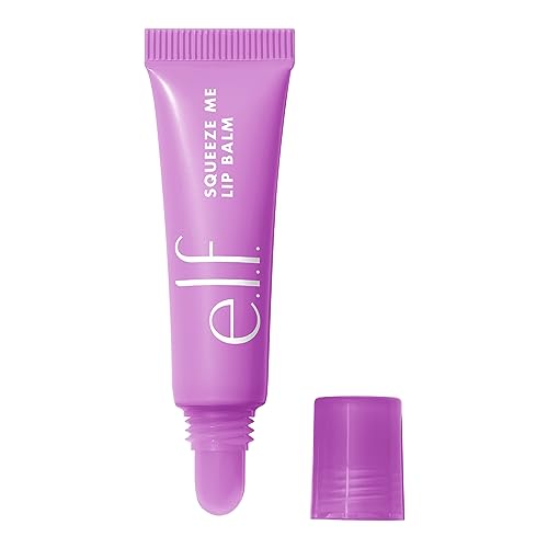 e.l.f. Squeeze Me Lip Balm, Moisturizing Lip Balm For A Sheer Tint Of Colour, Infused With Hyaluronic Acid, Vegan & Cruelty-free, Grape - Grape
