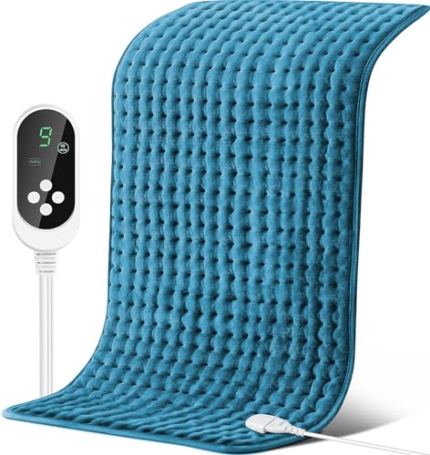 Electric Heating Pads for Back Pain & Cramps Relief & Menstrual Pain Relief. Hot Heat Pad for Neck and Shoulder, Knee.9 Temperature settings and 4 Timer Settings Auto-Off