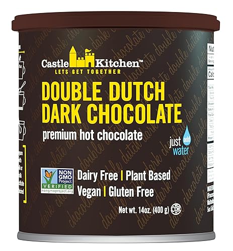 Castle Kitchen Double Dutch Premium Dark Hot Chocolate Mix - Vegan, Plant Based