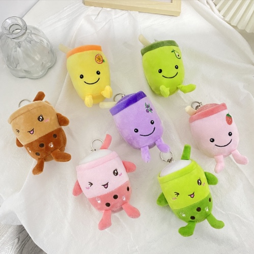 Cute Fruit Drink Plush Keychains - green / 10cm