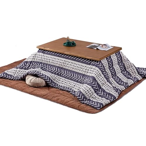 Kotatsu Table Set Multifunctional Solid Wood Low Table Heating Kotatsu Table Japanese Stove Table Set with Plush Blanket