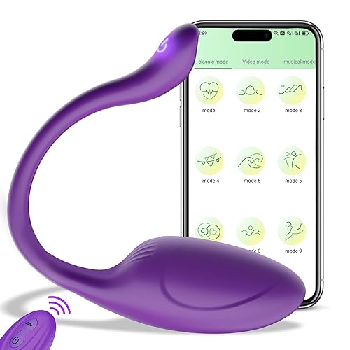 APP Remote Control Couple Vibrator, Pink Fun Long Distance Wearable Panty G-spot Vibrator, Rechargerable Adult Sex Toys More Than 10 Vibrations for Women and Couple, Female Sex Toy for Women（Purple） - B-purple
