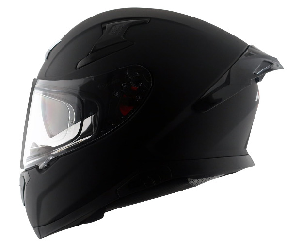 Axor Apex Solid ISI ECE DOT Certified Matt Black Full Face Dual Visor Helmet for Men and Women with Pinlock Fitted Outer Clear Visor and Inner Smoke Sun Visor Dull Black(L) - L - Dull Black