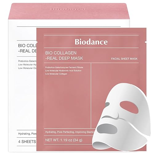 BIODANCE Bio-Collagen Real Deep Mask, Hydrating Overnight Hydrogel Mask, Pore Minimizing, Elasticity Improvement, 34g x16ea - 16 Count (Pack of 1) - Collagen Mask