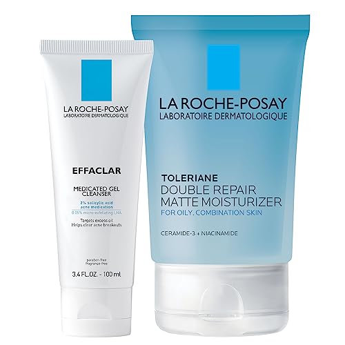 La Roche-Posay Toleriane Double Repair Matte Daily Face Moisturizer, For Oily Skin with Ceramide and Niacinamide for All Skin Tones, Oil Free, Non-Comedogenic - 2.95 Fl Oz (Pack of 2)