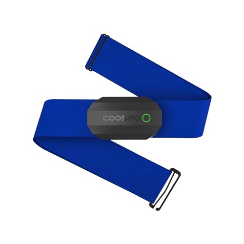 COOSPO H808S Frecuencia Cardíaca Bluetooth Banda Monitor Sensor de Frecuencia Cardíaca Deportivo Ant+ para CoospoRide, Wahoo, Adidas Run, Rouvy, Pulsoid - B-blue