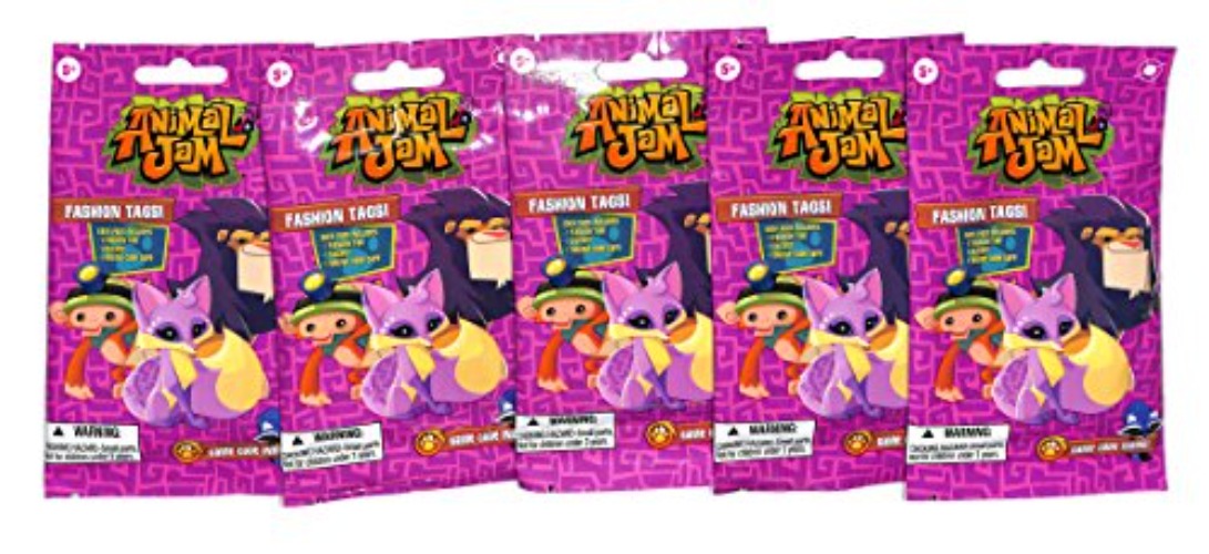 wildworks Animal Jam Fashion Tags Necklace Sticker and Code Card 5 Packs