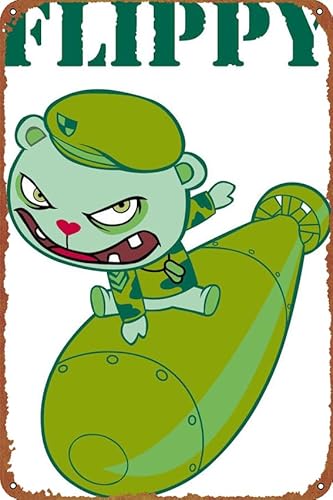 Happy Tree Friends Posters Retro Metal tin Sign Halloween Tin Sign,Cave,Bar,Club, Home Wall Art Metal Tin Sign 8x12 inches