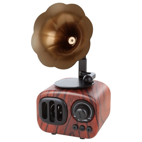 Vintage Radio True Wireless Bluetooth Mini Speaker with Microphone 4th Generation - Burgundy