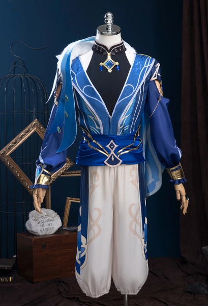 Genshin Impact Kaeya Sailwind Shadow Skin Cosplay Costume Top Pants Coat Outfit