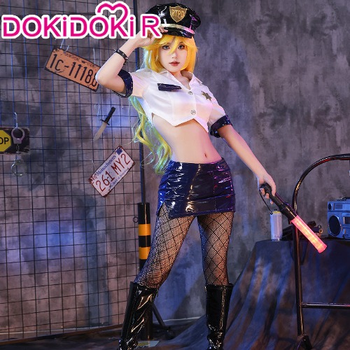 【 Ready For Ship】DokiDoki-R Anime Panty & Stocking with Garterbelt Cosplay Panty / Stocking Costume  Angel Police Uniform | Panty-S