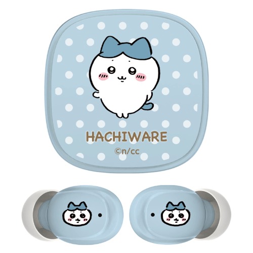 Tama Electronics Industries SQ-BS75 Chiikawa Fully Wireless Earbuds 3 (Hachiware, Baby Blue) Bluetooth 5.3, IPX4 Waterproof, SBC AAC Codec Compatible - bee baby blue