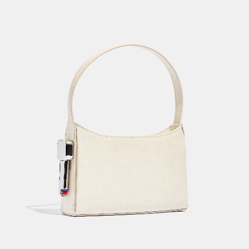 Burn Shoulder Bag in White Croc 