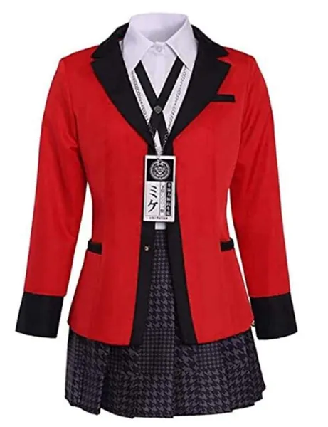 Yumeko Jabami Cosplay Anime Twin Yomoduki Runa Uniform Grils Cosplay Costumes School Uniform - Medium Red