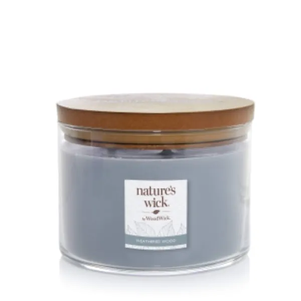 Nature's Wick Weathered Woods 3-Wick Candle, 18 oz.