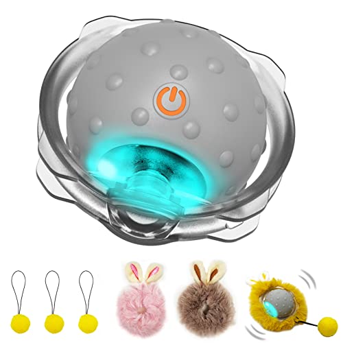 AUKL Interactive Cat Toys Ball with Super Driver, Motion Activate Electric Cat Toy Recommend on Wool Carpet (Robot) - Grey