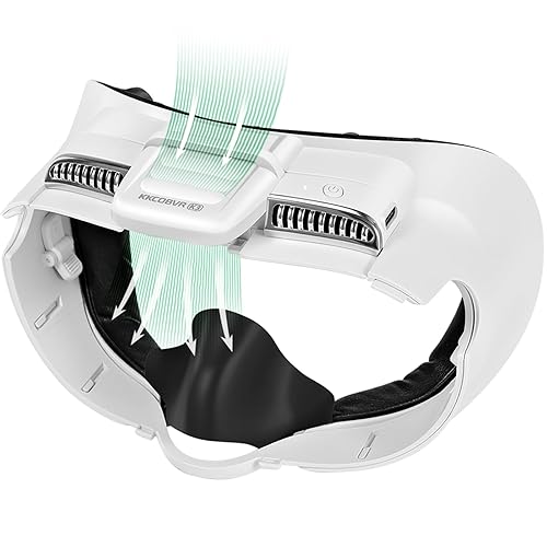 KKCOBVR K3 Facial Interface Fan with PU Leather Face Pad Compatible with Meta Quest3 Accessories, Relieve Lens Fogging and Fits Use with Quest 3 Head Strap