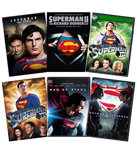 Christopher Reeve & Henry Cavill Superman 6-Movie Anthology DVD Collection: Superman: The Movie/Superman II: Richard Donner Cut/Superman III/Superman IV/Man of Steel/Batman V Superman: Dawn of Justice