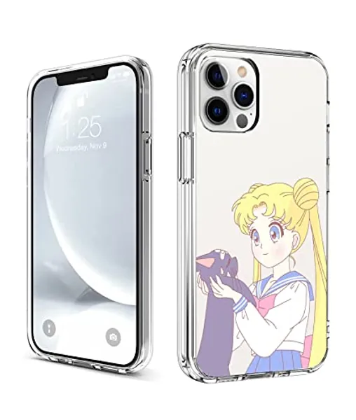 CHENQIAOHU Compatible with iPhone 12 Case iPhone 12 Pro Case, Full Body Protection Shockproof Protective Phone Clear Case Slim Thin Cover (Anime-Sailor-Moon-Magic-8)
