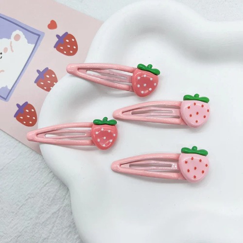 Kawaii Strawberry Clippies - 2 Pink Strawberry Clips