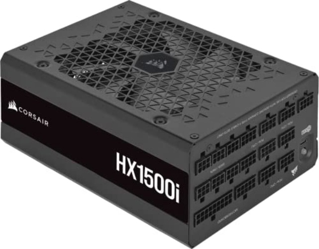 Corsair HX1500i, HXi Series, 80 PLUS Platinum Fully Modular Ultra-Low Noise ATX Digital Power Supply (Triple EPS12V Connectors, 140mm Fluid Dynamic Bearing Fan, Zero RPM Fan Mode) Black - 1500 Watt - HXi - Power Supply