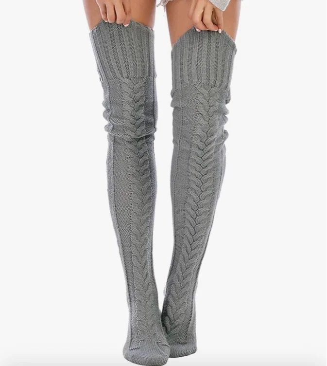 Knitted thigh high socks 