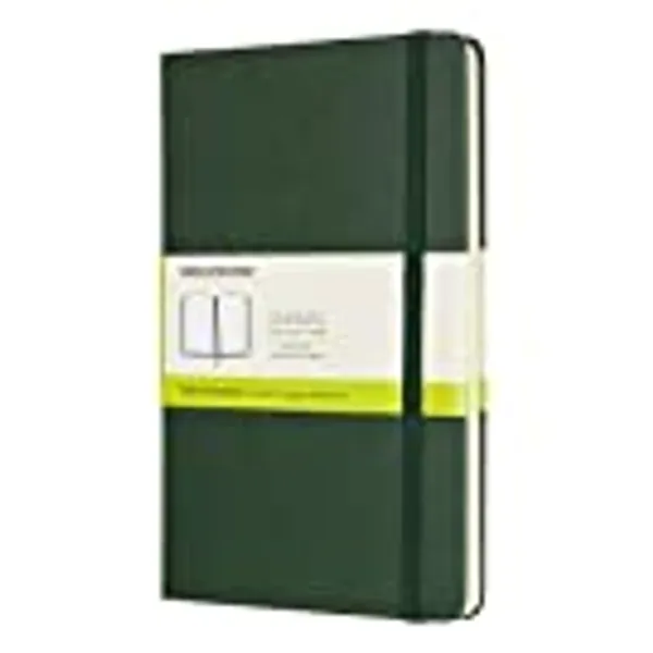 Moleskine Classic Notebook, Hard Cover, Large (5" x 8.25") Plain/Blank, Myrtle Green, 240 Pages
