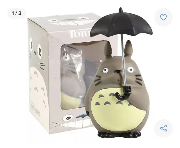 Totoro figure with umbrella