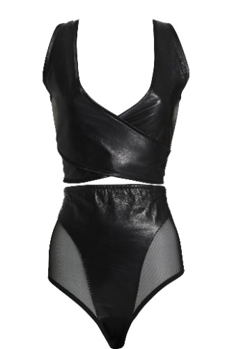 Lexi Bondage Leather Ensemble | Onyx Black / L / L