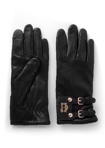 Monogram Leather Gloves (Black) | L (7.5")