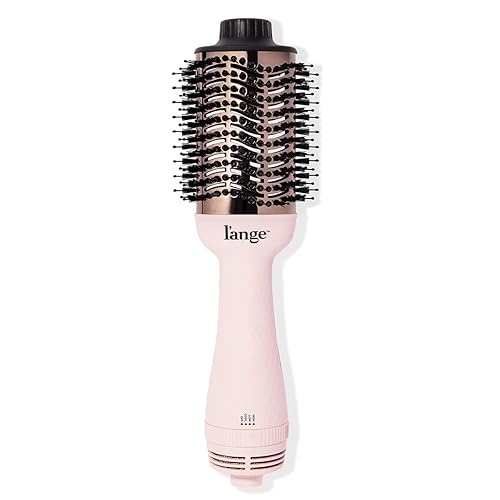 L'ANGE HAIR Le Volume 2-in-1 Titanium Blow Dryer Brush | Hot Air Brush in One with Oval Barrel | Hair Styler for Smooth, Frizz-Free Results for All Hair Types (Blush - 75 mm) - (Blush - 75mm)