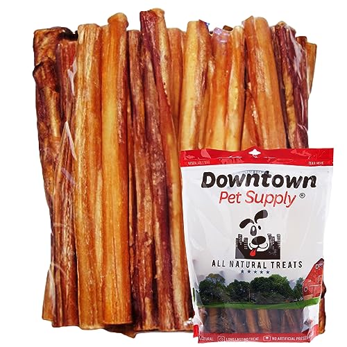 Downtown Pet Supply 6 inch 10 Pack of Bully Sticks for Medium Dogs & Large Dogs, Single Ingredient, Rawhide-Free Long Lasting Bully Sticks for Medium Dogs- No Hide Bullsticks for Bully Stick Holder - 1 Count (Pack of 10)
