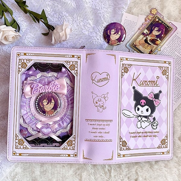 Sanrio Authorized Kuromi Purple Book Shape Ita Crossbody