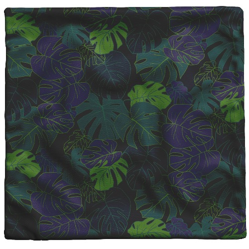"Dark Monstera" Throw Pillow - 18" × 18" / Zip Cover Only