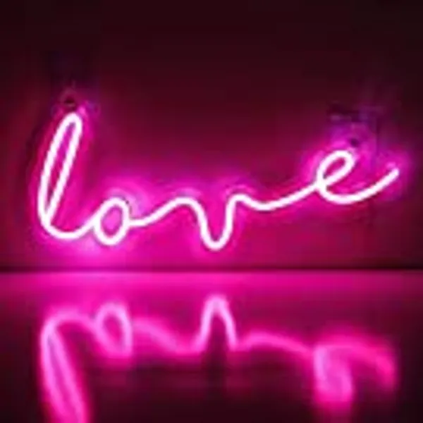 Baiyang Love Neon Sign, Neon Night Lights for Bedroom, Handmade