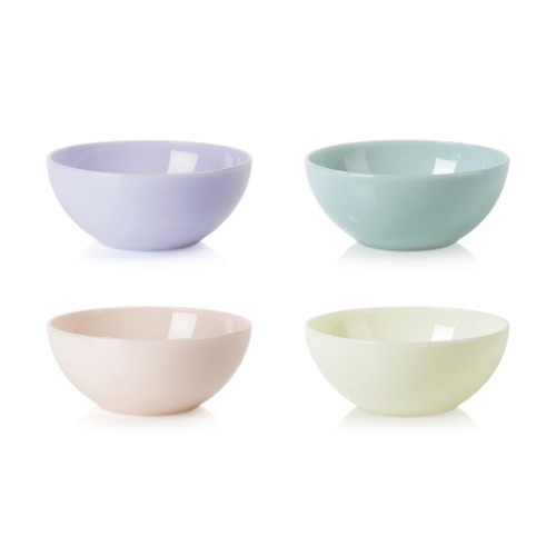 Milk Glass Pastel Dinnerware - Set of 4 - Bowl Set of 4 | Multi / Bowl Set of 4