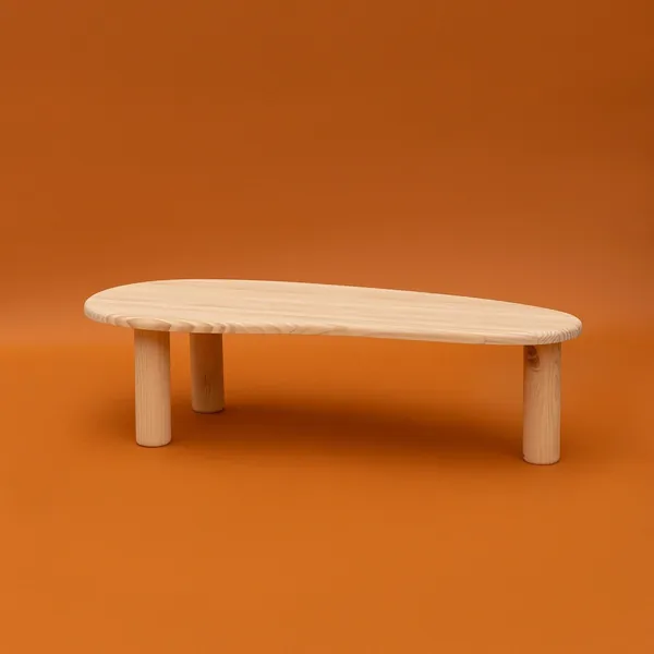 Solid wood oval coffee table, Living room furniture - Tramadiu