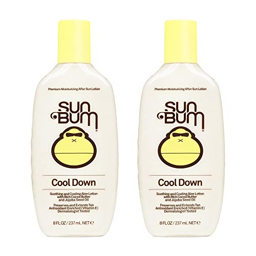 Sun Bum Cool Down Aloe Vera Lotion Vegan and Hypoallergenic After Sun Gel With Cocoa Butter To Soothe and Hydrate Sunburned Skin, 8 oz (Pack of 2) - 1 Pound (Pack of 1)