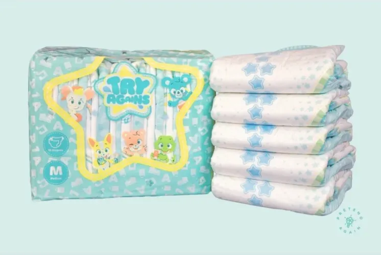 TryAgains Diapers | Large / Bag - 10 Diapers