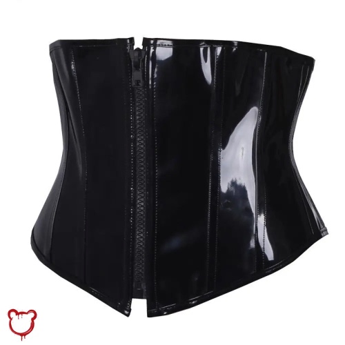 Goth Waist Corset in Serpent Black - Black / S